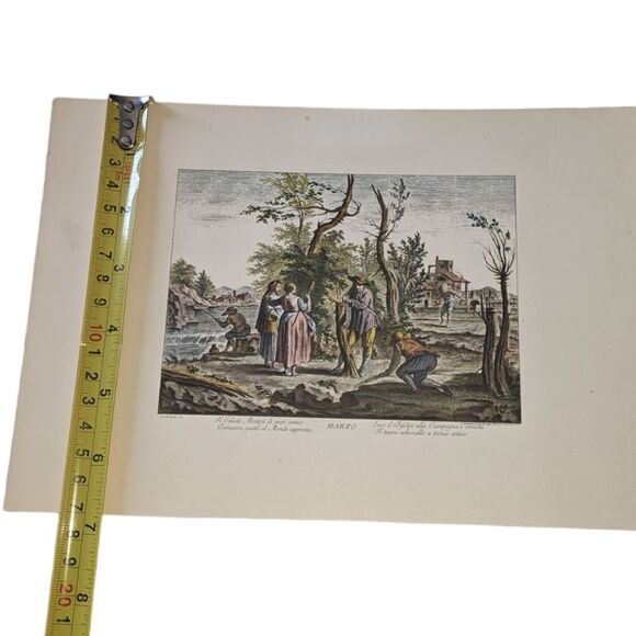 Giuseppe Zocchi vintage lithograph print Marzo - Picture 3 of 9